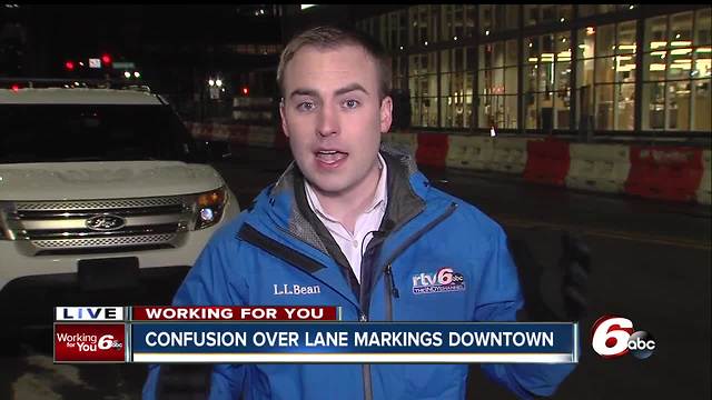 Drivers confused over lane markings in downtown Indianapolis