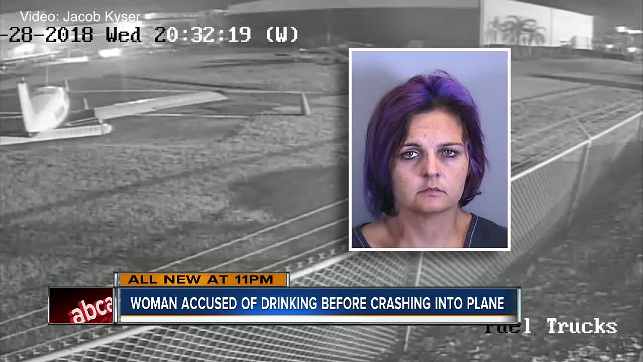 Florida woman charged with DUI after hitting airplane, crashing into fence