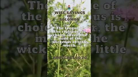 Wise Sayings of Solomon | Proverbs 10:20