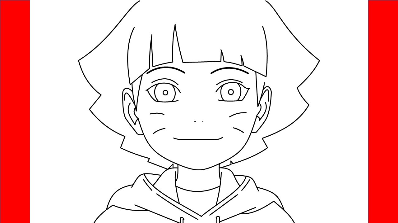 How To Draw Himawari Uzumaki From Naruto - Step By Step Drawing