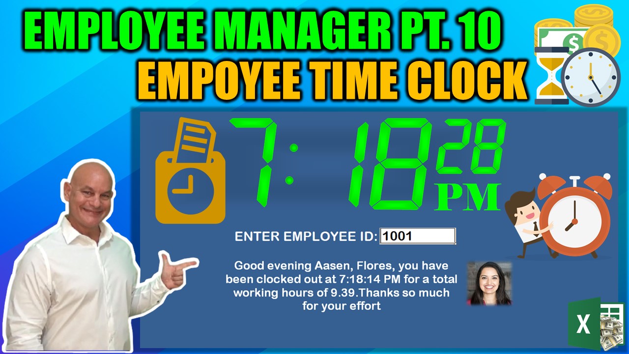 How To Create An Excel Fully Automated Employee Time Clock [Employee Manager Pt. 10]