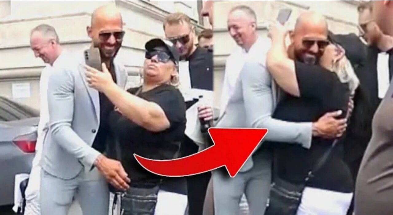 Andrew Tate Fan Hugs Him Outside Court (New Video - Public)
