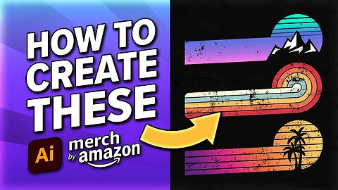 🌞Horizontal Sunset T-Shirt Design Tutorial (Adobe Illustrator)