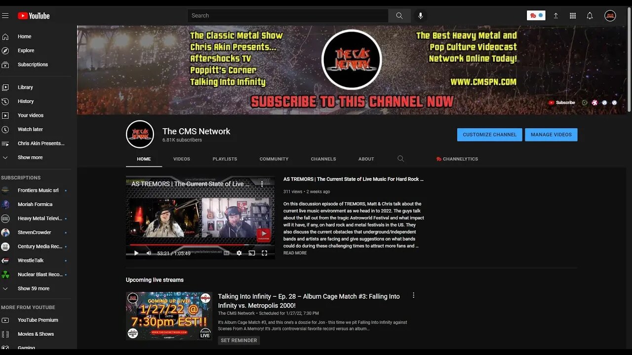 Welcome To The CMS Network On YouTube! Subscribe To Our Channel!