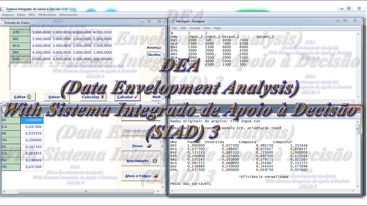 DEA (Data Envelopment Analysis) With Sistema Integrado de Apoio à Decisão (SIAD) 3