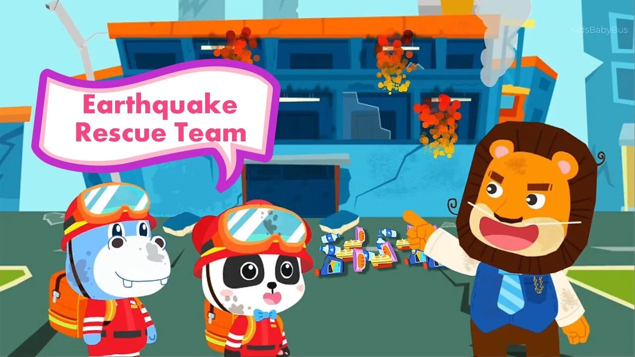 Earthquake Rescue Team - How To Use Rescue Equipment To Help Victims - Babybus Game