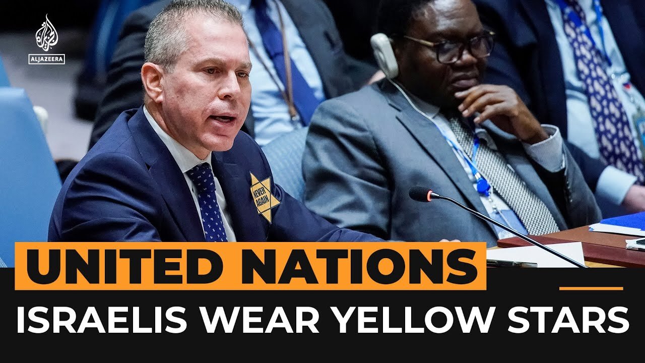 Israeli delegates wear yellow stars at UN meeting on Gaza war _ Al Jazeera Newsfeed