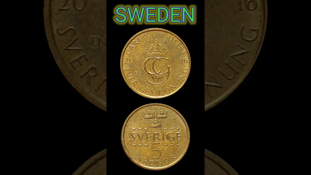 SWEDEN 5 KRONOR 2016.#shorts @COINNOTESZ #sweden