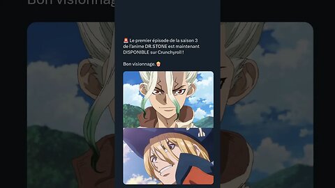 🚨 Le premier épisode de la saison 3 de l’anime DR.STONE est maintenant DISPONIBLE sur Crunchyroll !