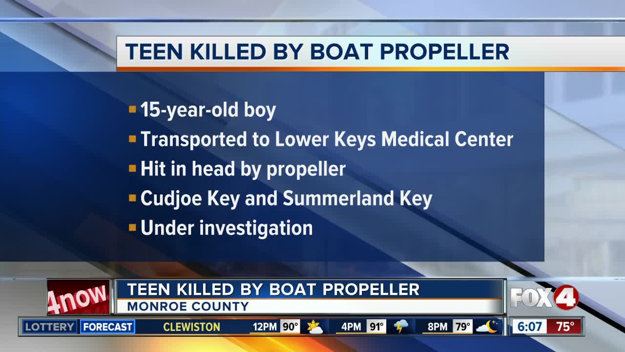 Fort Myers teen killed by boat propeller in the Keys