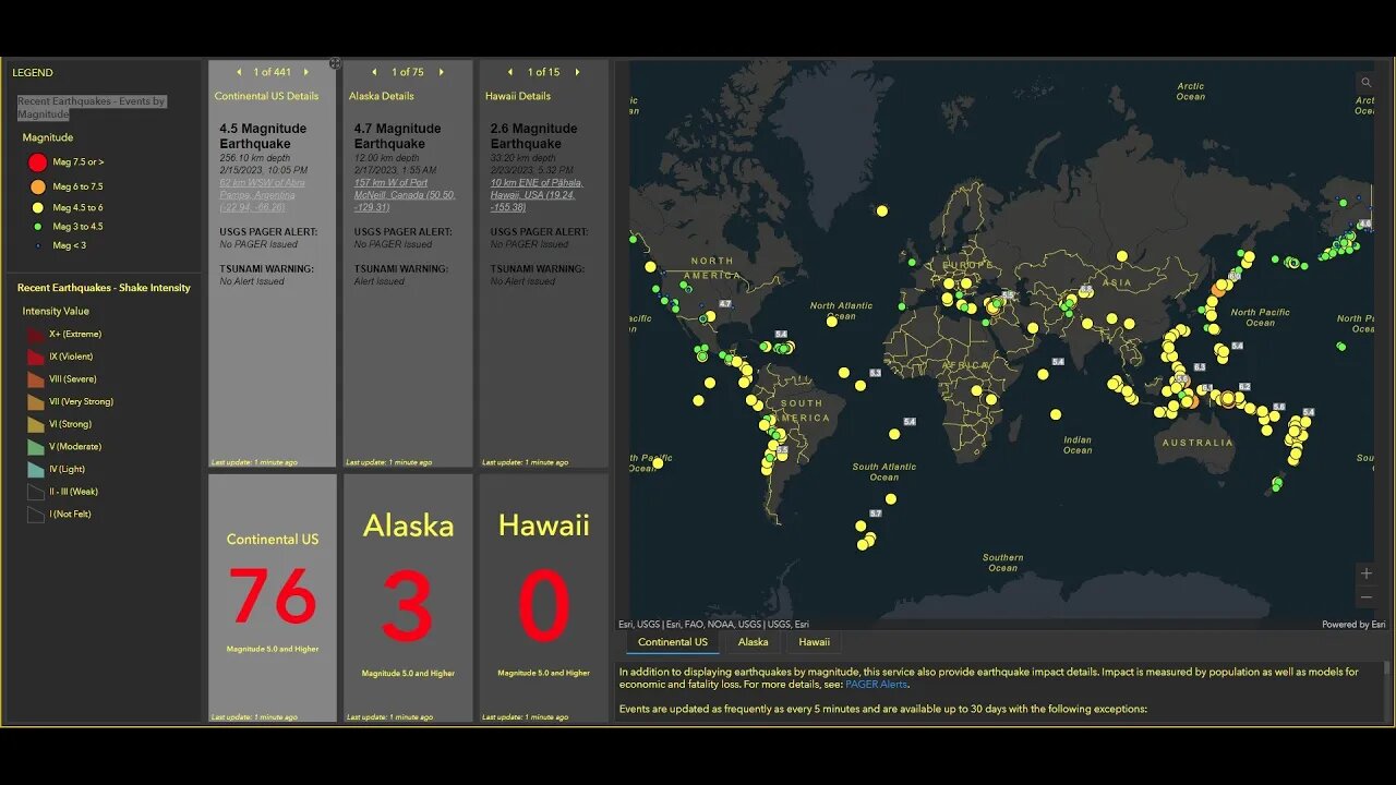 Recent Earthquakes - Events by Magnitude LIVE Earthquake Tracker Worldwide 24/7 News TTS