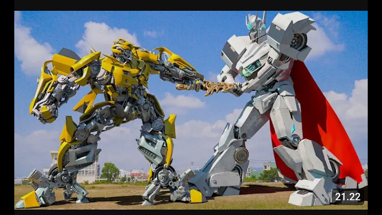 Transformers: Rise of the Beast | Bumblebee vs Silver Robot Great War Part 1