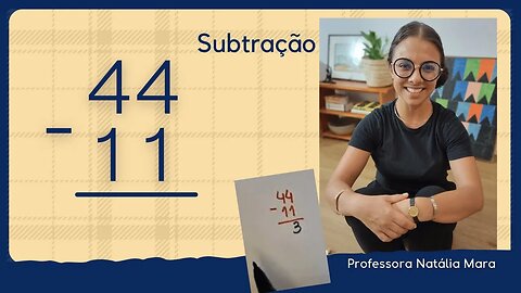 44-11 | 44 menos 11 | Exemplo fácil de subtração