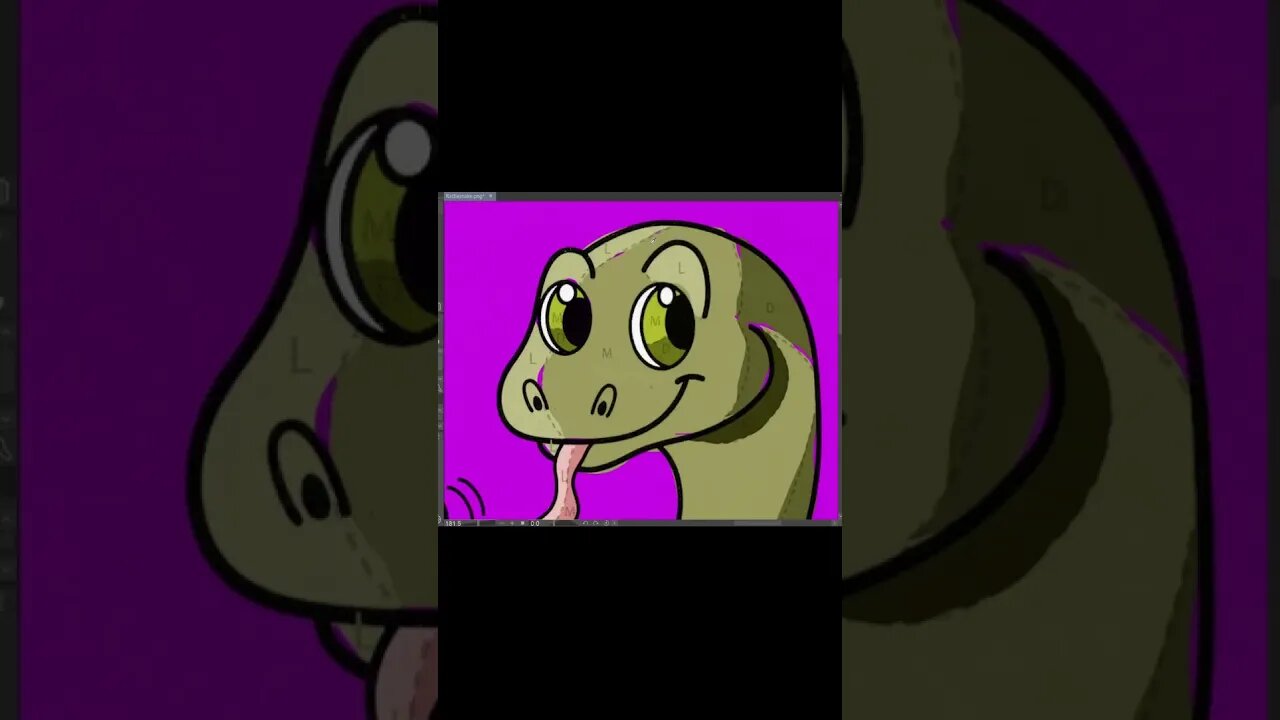 Digitally coloring cute Rattlesnake short