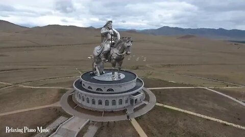 FLYING ! OVER ! MONGOLIA ! 4K ! UHD Relaxing Music Along With Beautiful Nature Videos 4K Video H