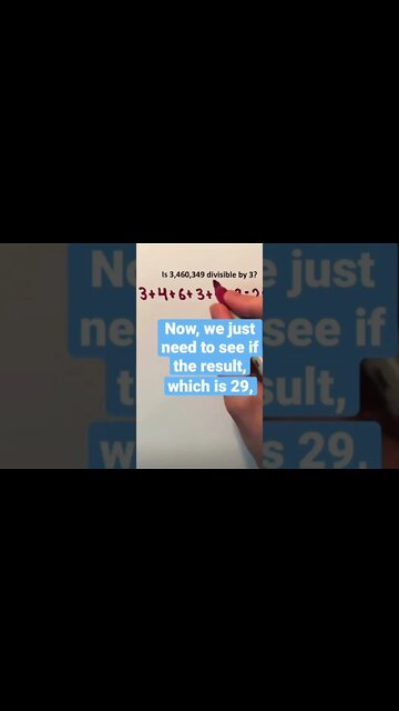 How do you check if a number is divisible by 3??