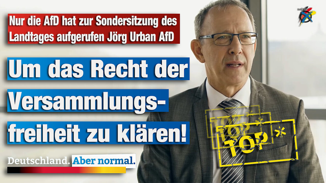 Nur die AFD hat zur Sondersitzung des Landtages aufgerufen Jörg Urban AfD