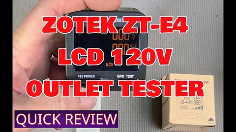 Outlet Tester! Super Easy to Read, ZOTEK ZT E4