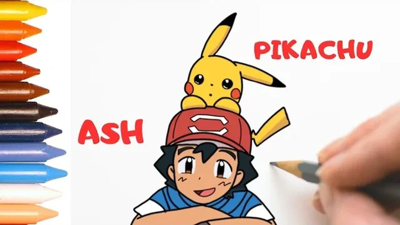 COMO DESENHAR ASH E PIKACHU POKÉMON - FÁCIL #pokemon #ash #pikachu
