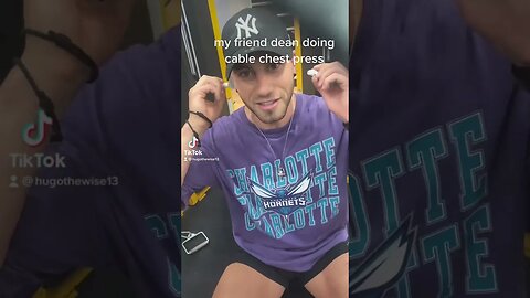 my friend dean doing cable chest press #gym