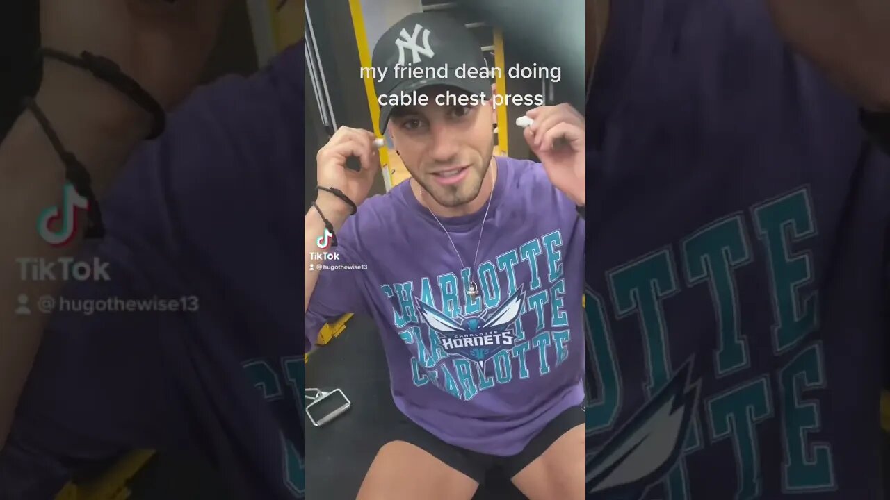 my friend dean doing cable chest press #gym