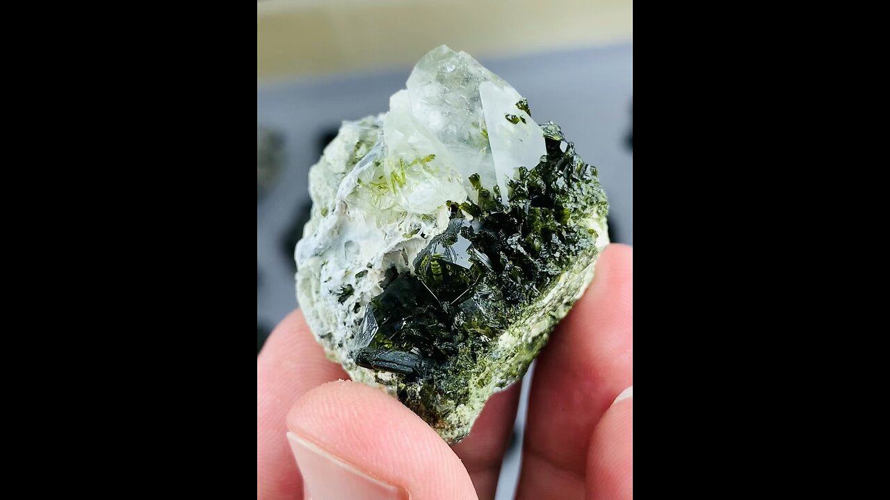 Epidote specimens Combined with clear Quartz Available for Sale inn