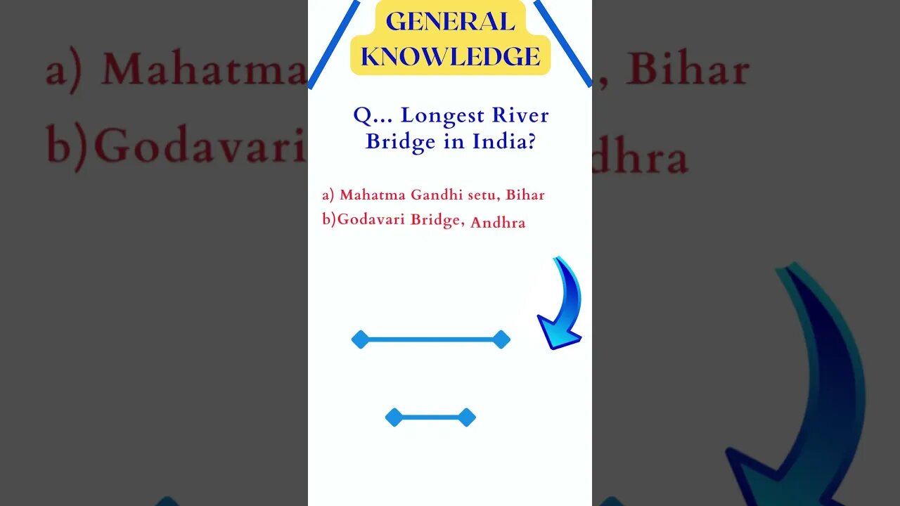 Longest river bridge? #india #gk #indiagk #shorts