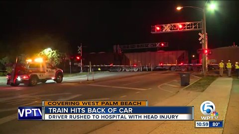 Wrong-way driver hit by Florida East Coast train in West Palm Beach