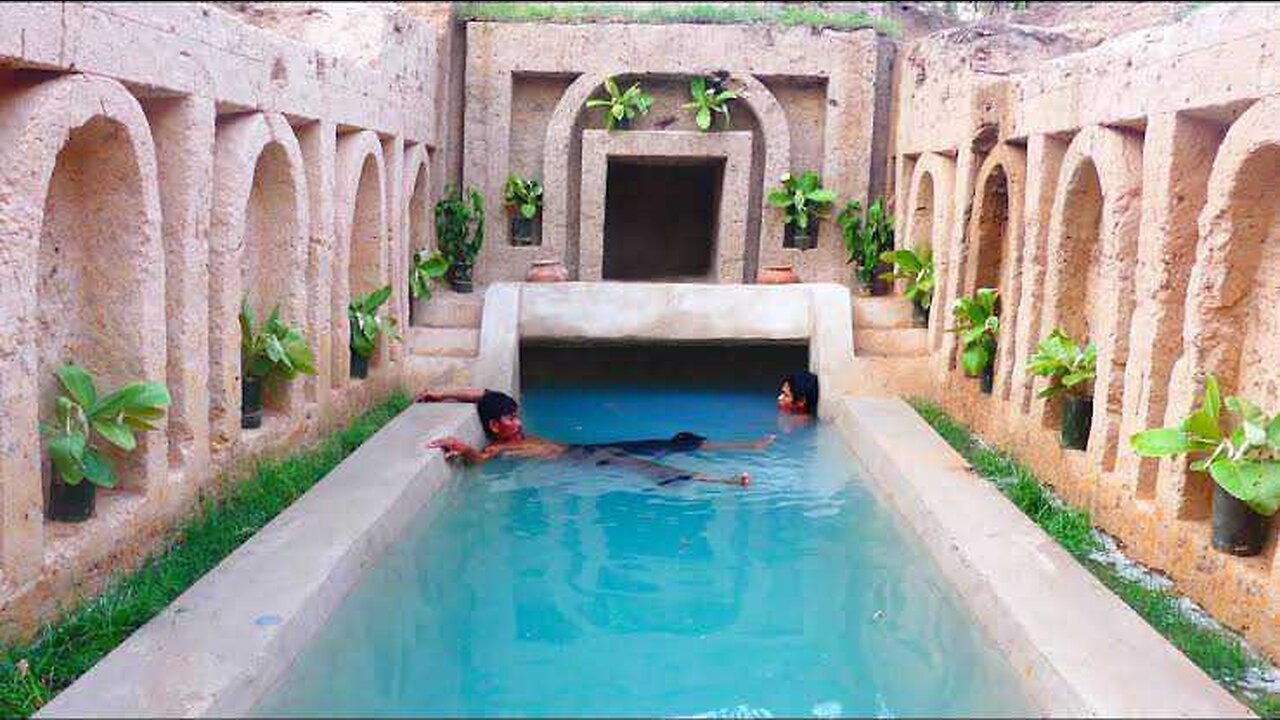 Awesome Build Swimming Pool & Underground House