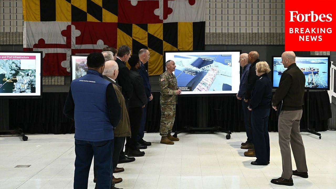 President Biden Receives An Operational Briefing On The Francis Scott Key Bridge Cleanup