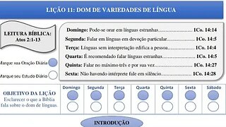 880- Escola Bíblica Série Dons espirituais: Lição 11 - Dom de variedades de línguas.