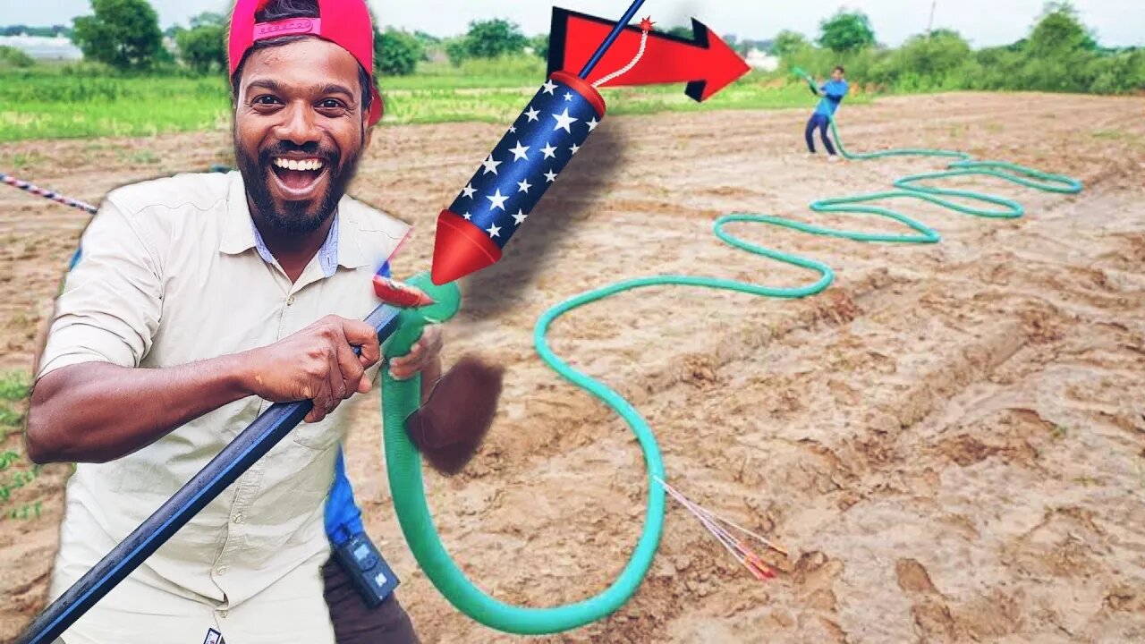 Can a rocket travel through bend pipe | ഹോസിൽ കൂടി റോക്കറ്റ് വിട്ടപ്പോൾ