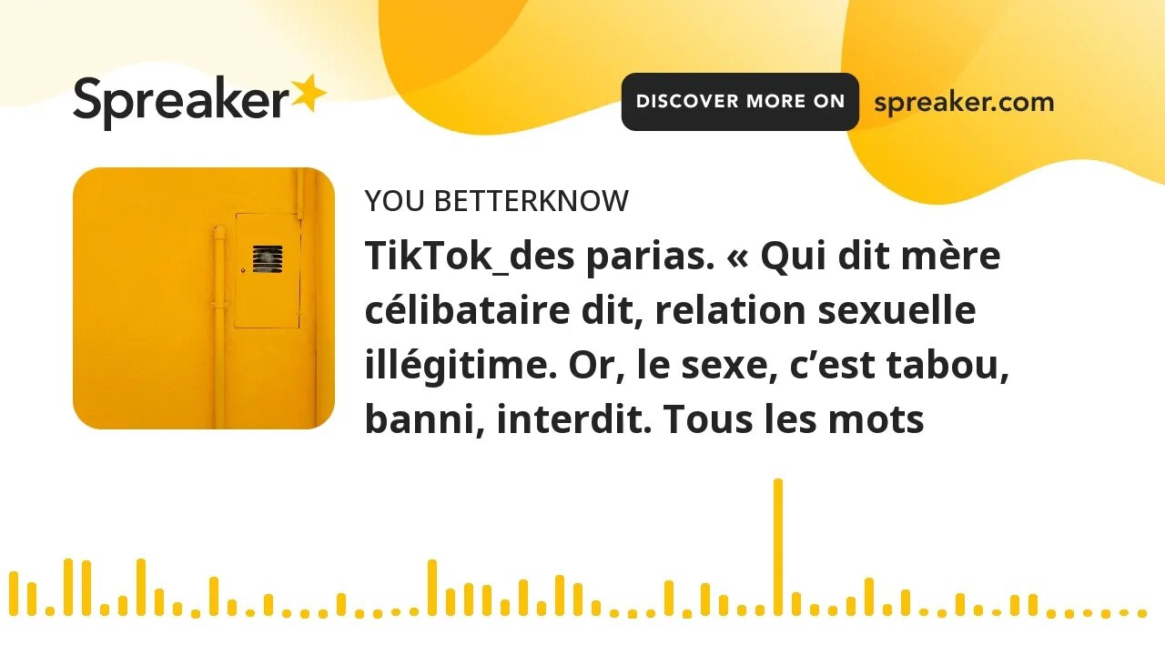 TikTok_des parias. « Qui dit mère célibataire dit, relation sexuelle illégitime. Or, le sexe, c’est