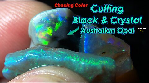 Chasing color in this opal cutting video Black & Crystal Direct from the mine then!!