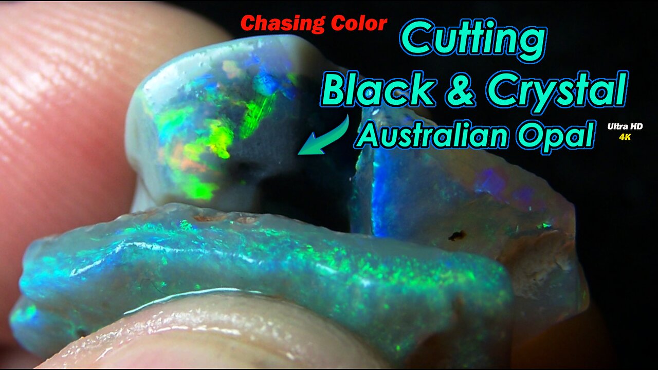 Chasing color in this opal cutting video Black & Crystal Direct from the mine then!!