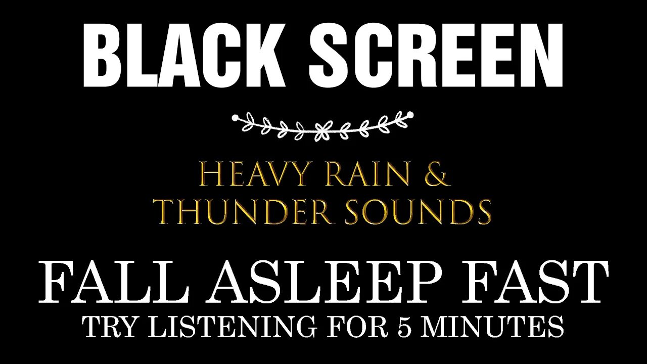 10 Hours Of Heavy Thunderstorm & Rain Sounds for Sleeping | Black Screen Fall Sleep In 5 Minutes