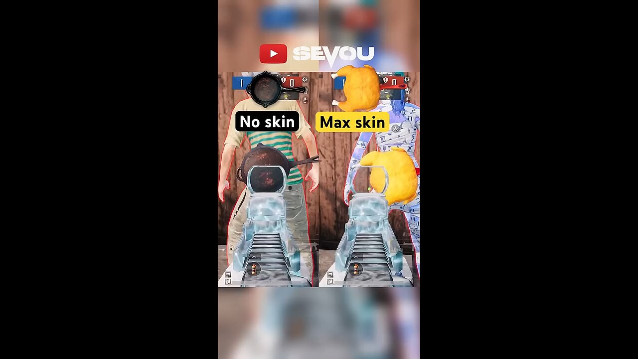 No skin vs Max skin 🍳 #pubgm #pubgmobile #sevou #levinho #bgmi