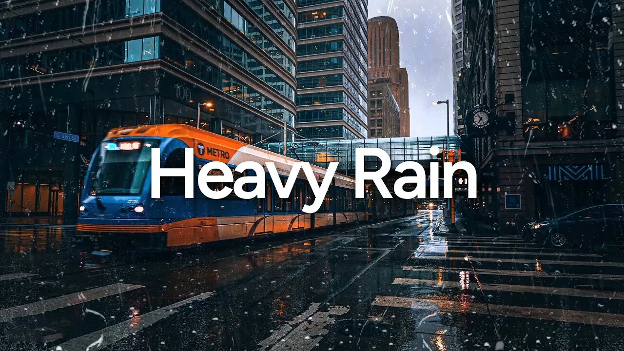 RELAX NOW ⚡ 10 Hours of Relaxing Rain Sounds in Downtown