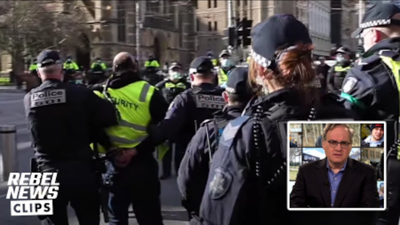 Melbourne police arrest Rebel security for doing his job while Avi Yemini covers lockdown protest