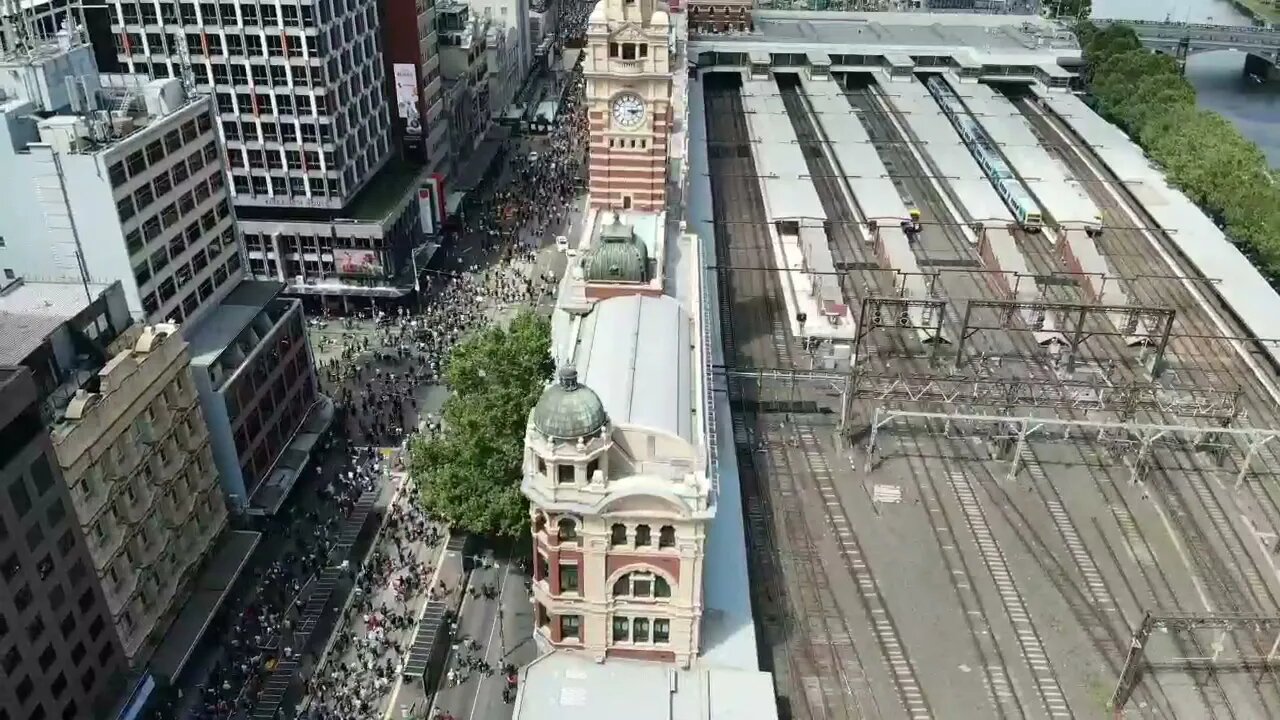 Drone Footage Melbourne Protest