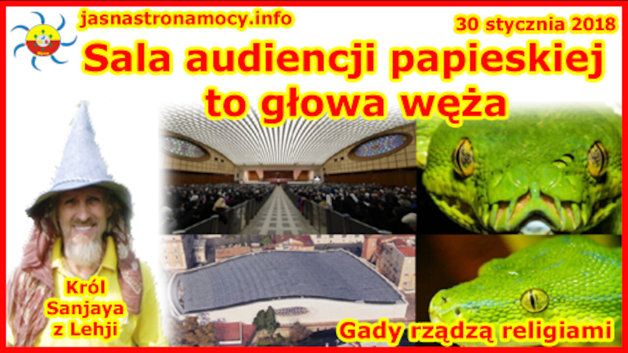 Sala audiencji papieskiej to głowa węża! Gady rządzą religiami