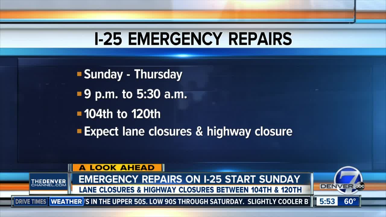 Emergency Repairs on I-25