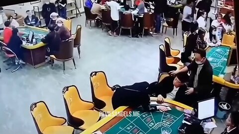 Guy has a stroke at the casino