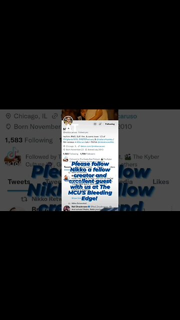 In support of fellow creator and friend, Nikko- @NikkoCaruso on Twitter, Co-host of RBTEPodcast!