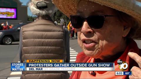 Protestors usher in Del Mar Gun Show