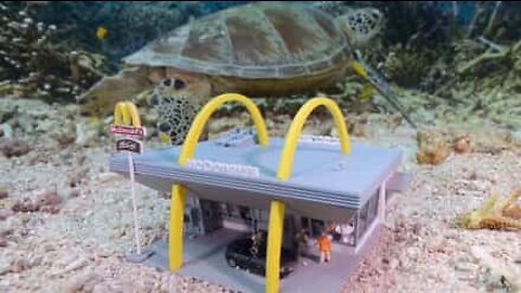 芸術家が、ミニチュアの水中の世界を作った！