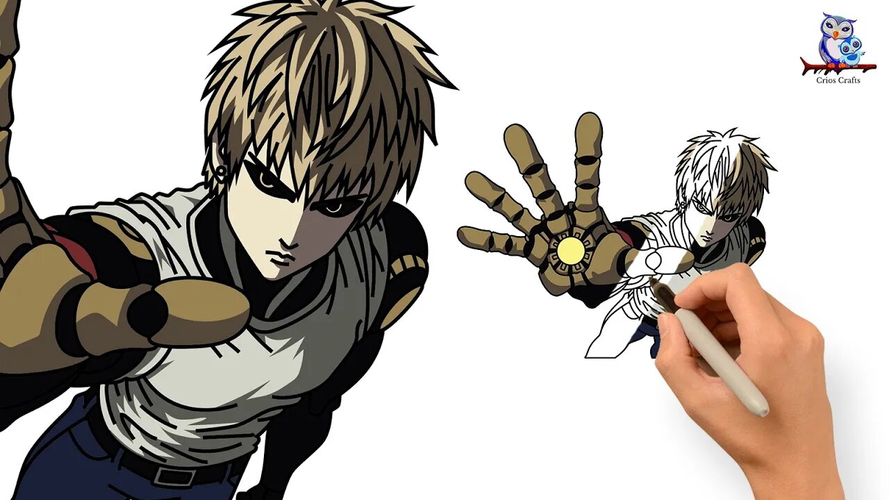 How to Draw Genos One - Punch Man Manga - Step by Step