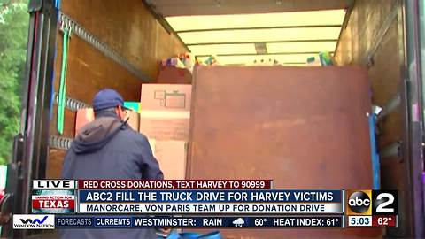 ABC2 teams up with ManorCare, Von Paris Moving & Storage to collection donations for Harvey victims