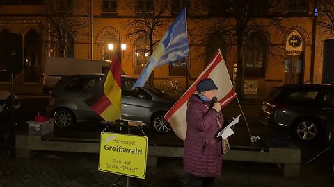 Greifswald - Christine mit ihrem Redebeitrag 20-02-2023