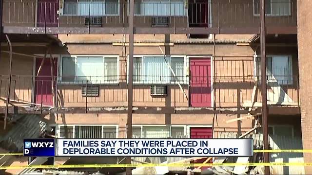Walkway collapses at apartment complex in Detroit, two injured